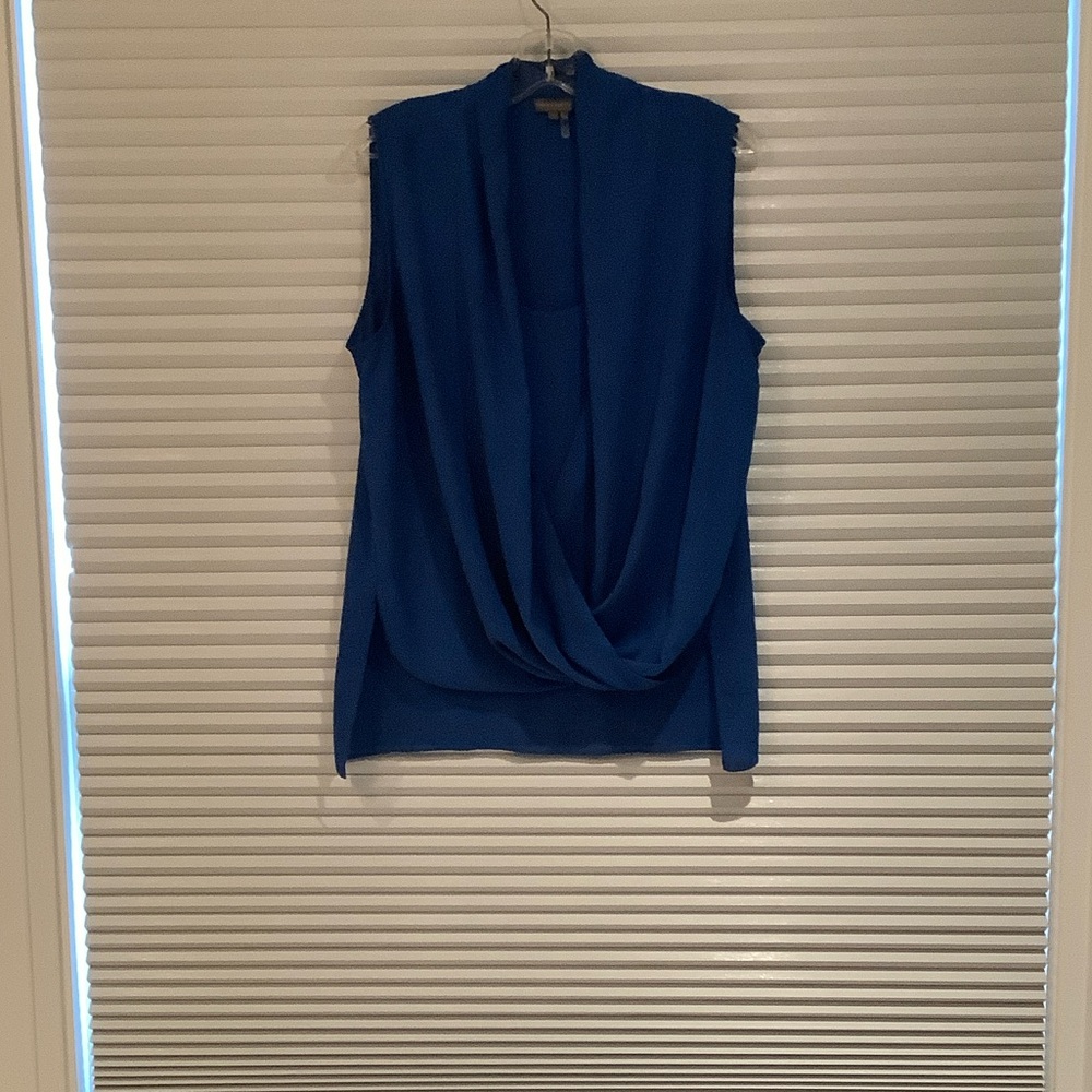 Vince Camuto Royal Blue Drape Blouse